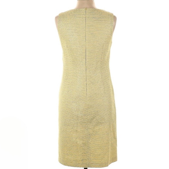 Talbots Yellow Gold Metallic Shift Dress Size 8 NWOT - Picture 2 of 9